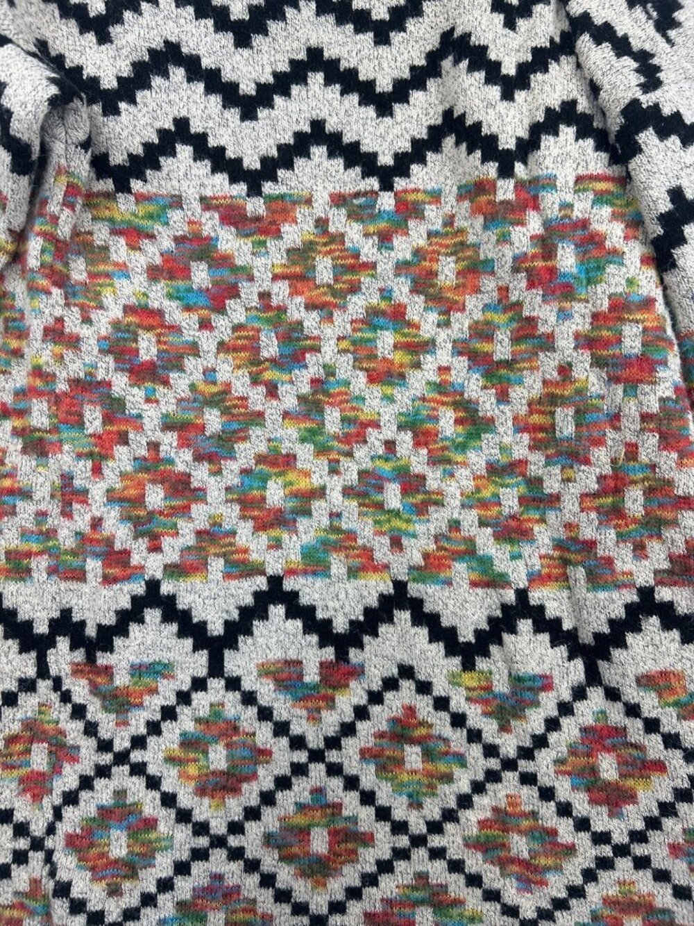 Dreamers by debut Open Cardigan Sz L Multicolor Aztec Geometric Southwest Knit - Picture 3 of 10